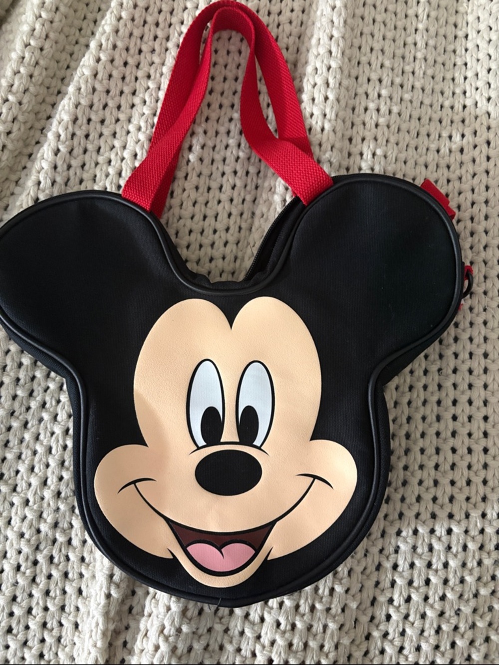 Disney parks Mickey Mouse Face Tote with Red handle mini size